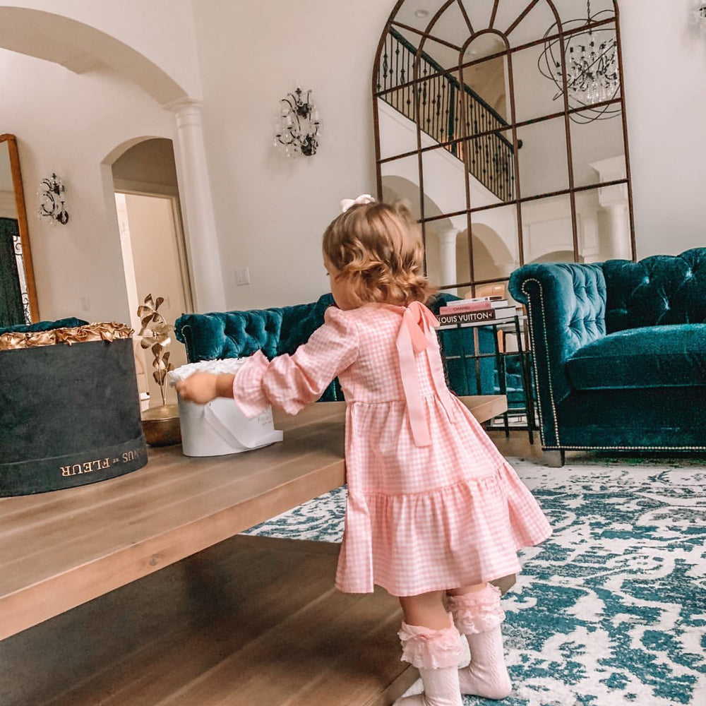 Jolene Dress - Gingham Pink and White Dress